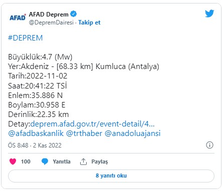 Antalya'da 4.7 büyüklüğünde deprem: Çevre illerden de hissedildi...